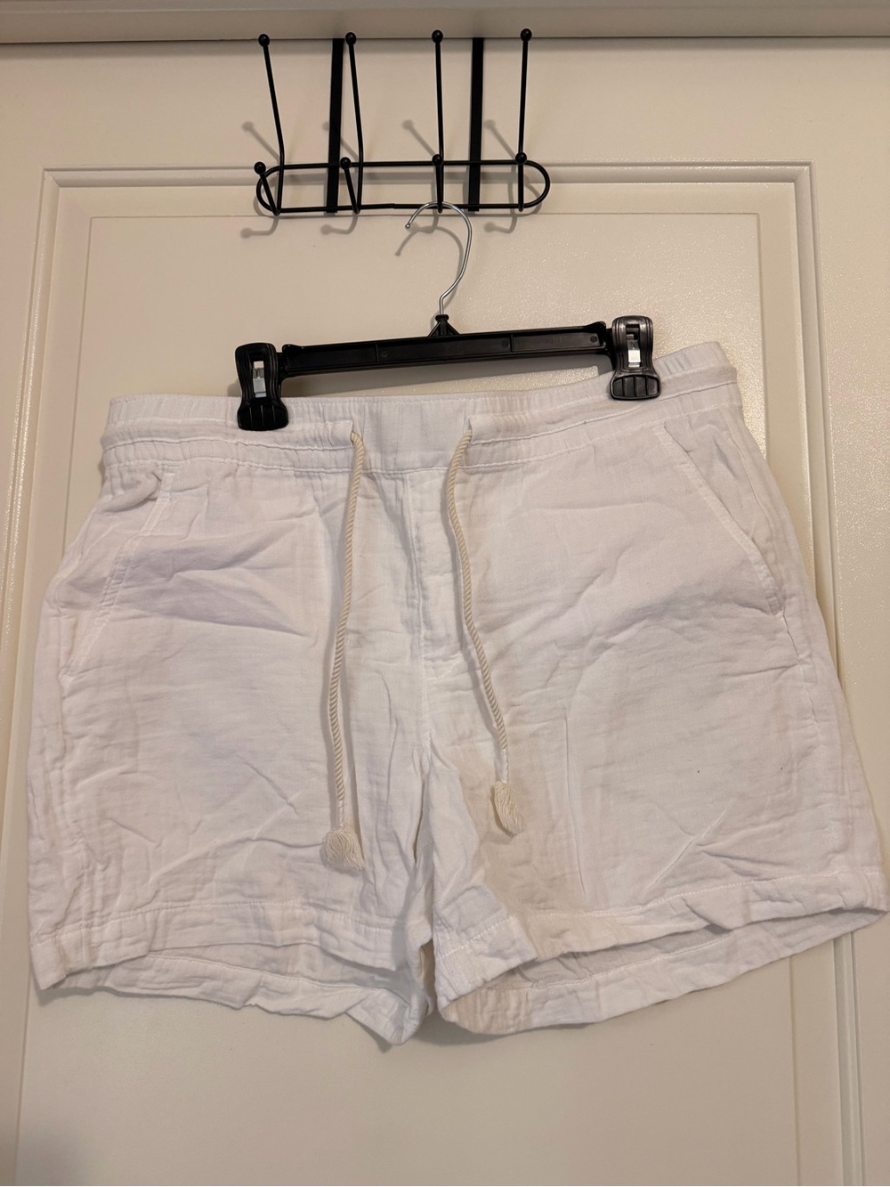 Old Navy White High-Waist Drawstring Shorts